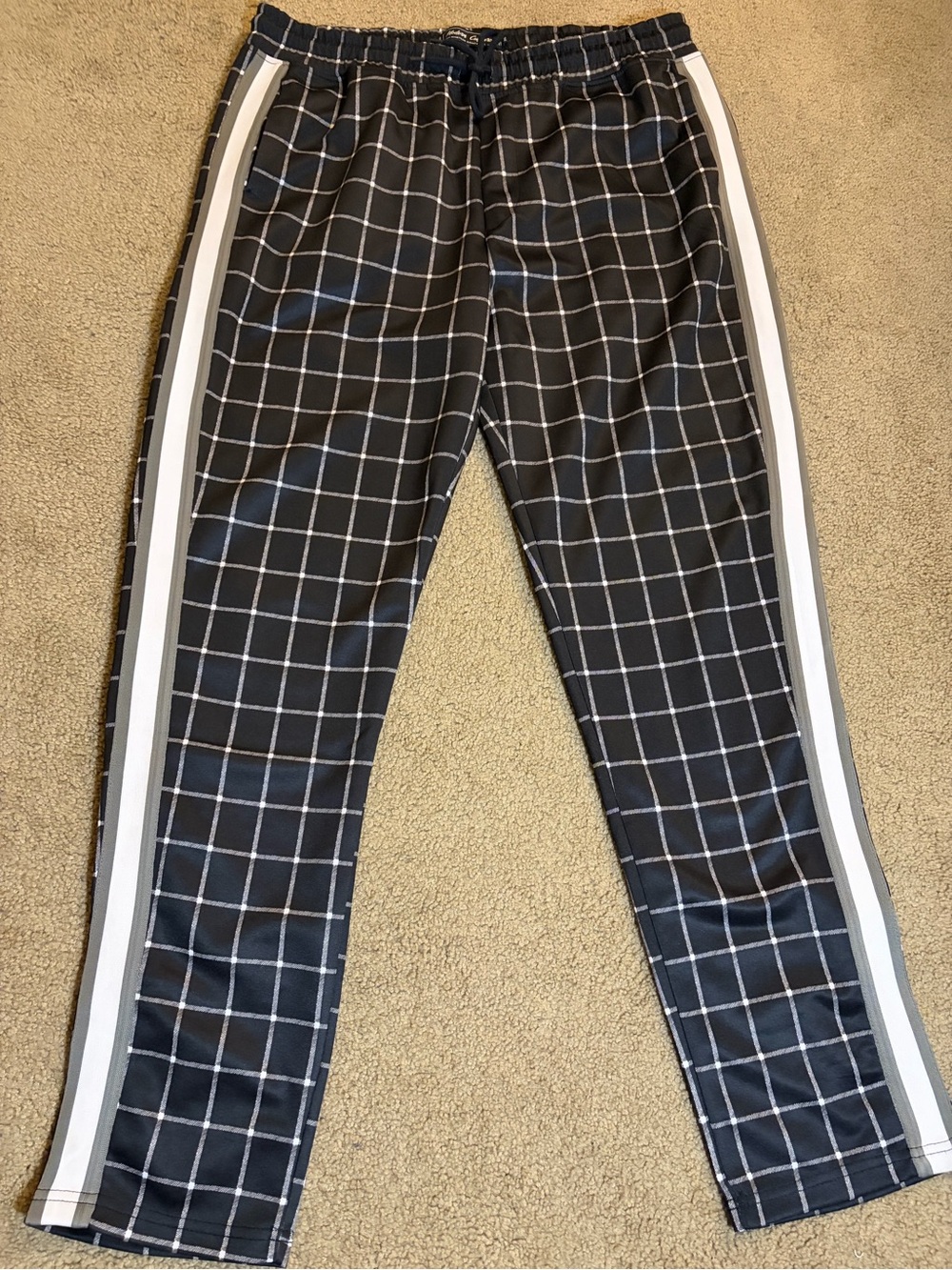 Black Windowpane Joggers